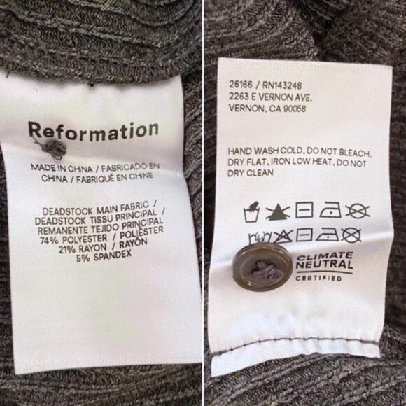 NEW Reformation Niko Set Iron Medium - Picture 12 of 17